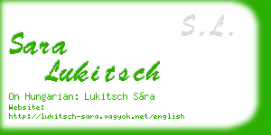 sara lukitsch business card